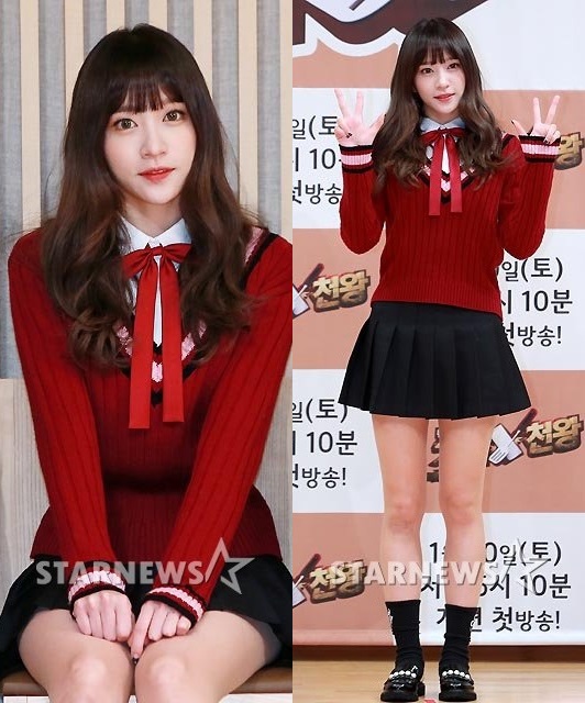 각선미 교복 TD포토] 러블리즈 이미주 '각선미가 돋보이는 교복치마'